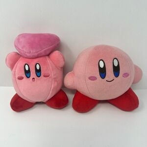 Nintendo Kirby Plush Set 6 Inch Pink Heart Hat Stuffed Toy Bundle